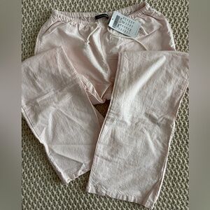 Brandy Melville Soft Pink drawstring Striped Pants